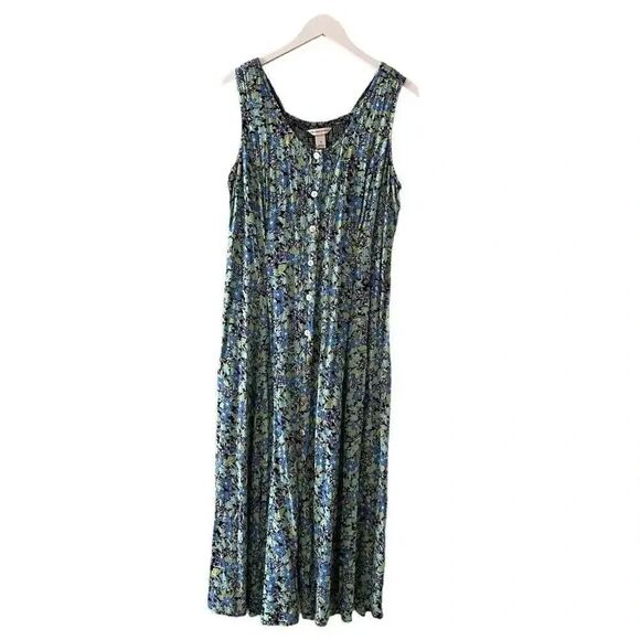 Christopher & Banks  Milk Maid Festival Preppy Dress Maxi Plus Sz 16 #1494 - Picture 1 of 13